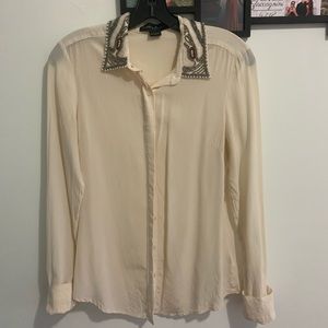 Guess by Marciano silky pearl cream top size S